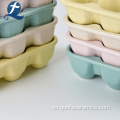 Nützliche einfarbige Keramik-Eierplatte mit gesprenkelten Farben